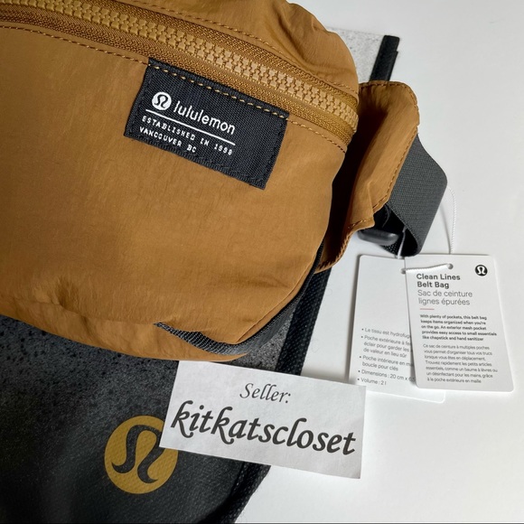 🆕 NWT lululemon clean lines belt bag 2L - burnt caramel/black - Picture 3 of 13